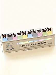 Animal Theme Sticky Notes: Mini Floral Cats Memo Pads, Cute Cartoon Black Cats Shaped Creative Memo Stickers, Suitable For Writing, Record Keeping, Indexing Bookmarks - Multicolor - View 2