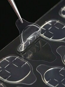 10 件/套美甲果冻凝胶指甲油贴纸，超薄果冻指甲贴纸，双面胶，透明，防水，可重复使用，用于指甲装饰、美甲用品、美甲工具、美甲工具、返校、指甲、按压指甲的美甲工具 - 無色 - 查看 3