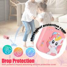 儿童智能手机玩具，儿童相机玩具，适合3-8岁女孩男孩儿童数码摄像机，带卡通软硅胶套，是送给孩子的最佳圣诞生日节日礼物 - 彩色 - 查看 9