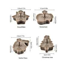 4pcs Christmas 3D Cartoon Plastic Cookie Cutters Set, Baking Molds For Cookies Christmas Decorations Christmas Decor Christmas Gifts Christmas Party Supplies - Multicolor - View 11