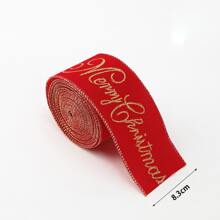 1 buc Panglică din satin de Crăciun, realizată manual, cu fundă decorată, decorațiuni de Crăciun, ambalaje pentru cadouri, accesorii pentru petreceri, pungi elegante de cadouri de sărbători și decor pentru pahar de vin, Crăciun