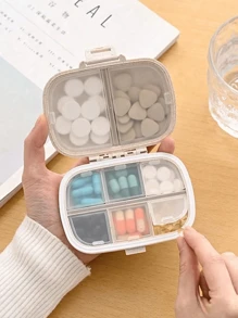 2Pcs/1Pc Travel Pill Box, Portable Medicine Organizer For Camping & Hiking - 8 Compartments, Pocket-Sized, Secure Storage For Daily Doses, Vitamins And Supplements, Easy To Carry And Use Travel Essentials, Travel Organizer For Beach, Summer Vacation Back To School School Supplies Holiday Holiday Essentials Accessories Mini Perfume For Women Perfume For Men Perfume Bottle - Multicolor - View 2