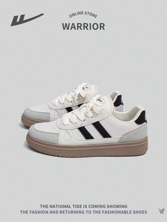 WARRIOR Zapatillas deportivas informales con suela gruesa, cómodas y ligeras, nueva moda de cordones para uso diario en otoño