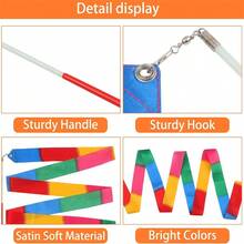 Dance Ribbon With Magic Wand, Rhythmic Gymnastics Ribbon, Rainbow Streamers, Dance Ribbons, Rhythm Sticks, Art Ribbon - Ideal For Talent Shows, Baton Twirling In Various Colors,Christmas - Multicolor - View 2