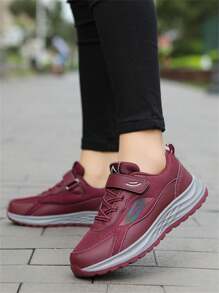 Damskie buty do chodzenia z siateczki ze skóry premium w średnim wieku, lekkie, miękkie, amortyzujące, antypoślizgowe, wygodne wsuwanie, dwukolorowe