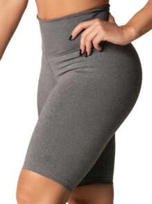Women's Suplex Bermuda Shorts, High Waist, Thick Girl - màu đen - Xem 11