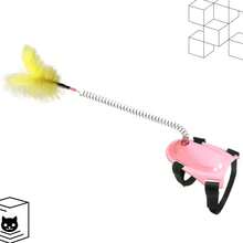 Cat Feather Wand Cat Interactive Toy Funny Stick Foot - Màu Hồng baby - Xem 2