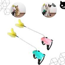 Cat Feather Wand Cat Interactive Toy Funny Stick Foot - Màu Hồng baby - Xem 1