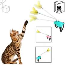 Cat Feather Wand Cat Interactive Toy Funny Stick Foot - Màu Hồng baby - Xem 6