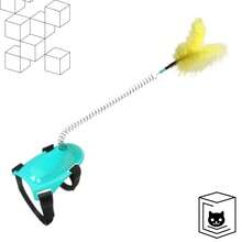 Cat Feather Wand Cat Interactive Toy Funny Stick Foot - Màu Hồng baby - Xem 7