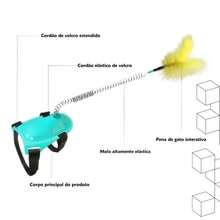 Cat Feather Wand Cat Interactive Toy Funny Stick Foot - Màu Hồng baby - Xem 4