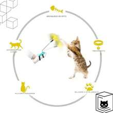 Cat Feather Wand Cat Interactive Toy Funny Stick Foot - Màu Hồng baby - Xem 5