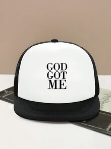 1pc Trucker Hat GOD GOT ME Printing Unisex Trucker Hats Snapback Hat For Men Women Mesh Baseball Cap Adjustable Wide Brim Sun Hats Summer Flat Bill Hats - Multicolor - View 1