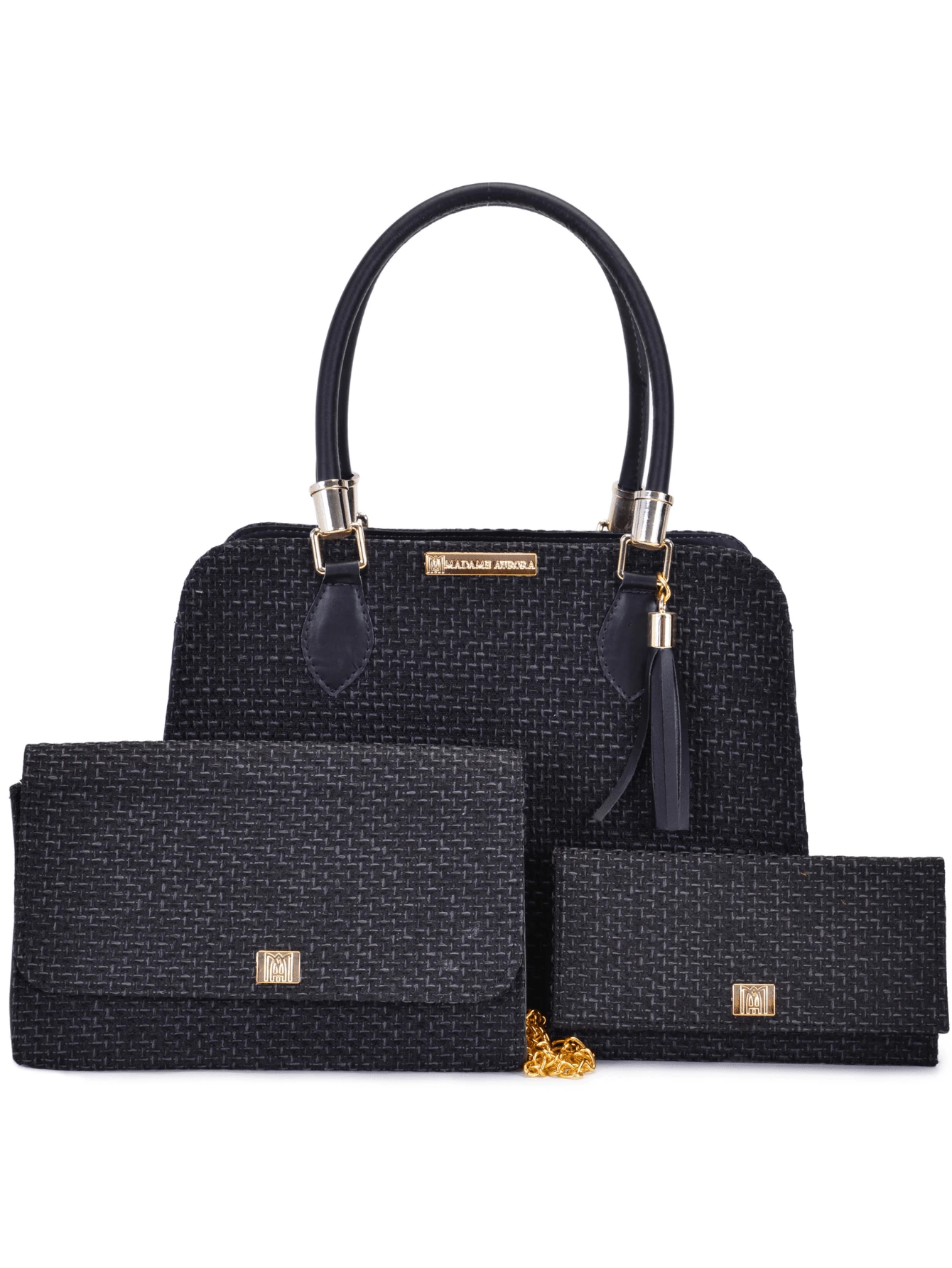 Bolsa Feminina Tote Executiva + Carteira + Balada Executiva Kit com Tres Pecas