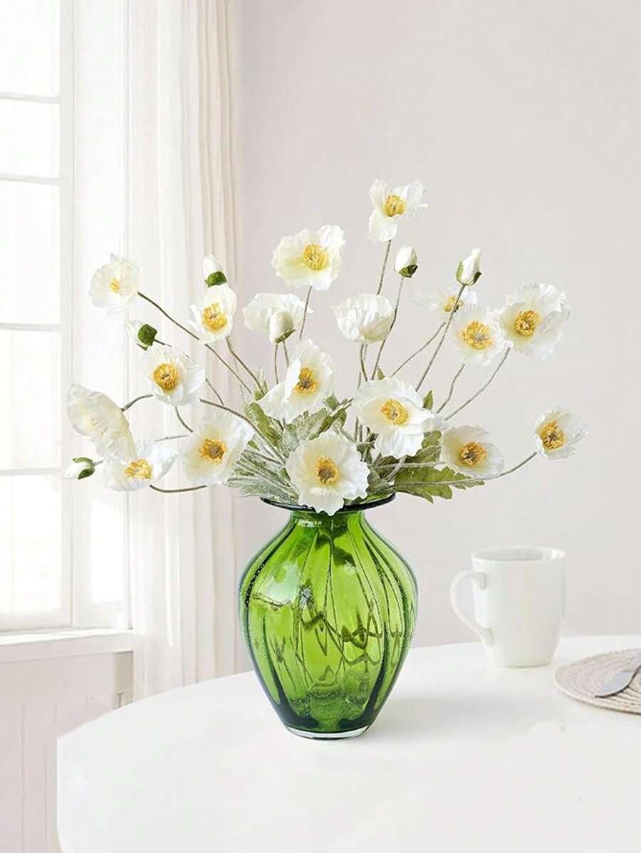 1pc/3pcs Artificial Poppy Flower, Lifelike Fake Plants And Flowers