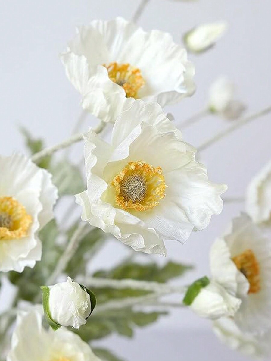 1pc/3pcs Artificial Poppy Flower, Lifelike Fake Plants And Flowers