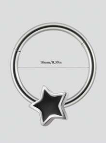 1 pieza Pendiente de cartílago, hélix, oreja tragus, nariz de acero inoxidable con diseño de araña, murciélago, serpiente, estrella