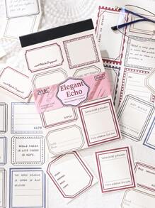 6 Books/Set (30 Sheets Per Book) Creative Stamp Shape Can Write Time Name Record Notepad Learning Stationery, Ancient Rhyme Blank Record Series Tearable Material Paper, Used For Note Scrapbook Diary Collage Classroom Notes Multifunctional Portable Book