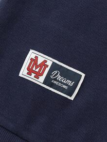 Balabala 男童卫衣，秋季上衣，宽松版型，时尚校园风，卫衣 - 藏蓝色 - 查看 7