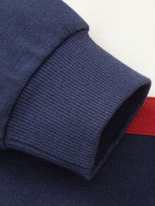 Balabala 男童卫衣，秋季上衣，宽松版型，时尚校园风，卫衣 - 藏蓝色 - 查看 6