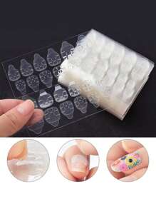 10 件/套美甲果冻凝胶指甲油贴纸，超薄果冻指甲贴纸，双面胶，透明，防水，可重复使用，用于指甲装饰、美甲用品、美甲工具、美甲工具、返校、指甲、按压指甲的美甲工具 - 無色 - 查看 1