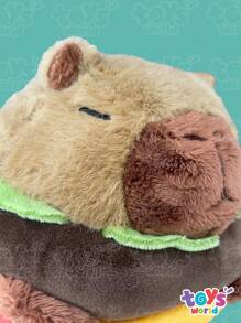 Juguete de Peluche de Capibara Hamburguesa Mediano, Peluche de Animales de Tamaño Mediano, Muñecos de Peluche en Forma de Comida, Compañero Perfecto, Juguete de Kawaii, Regalos de Cumpleaños para Niños y Niñas - Ver 3