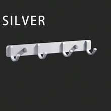 1pc No-Drill Space Aluminum Wall Hook, Kitchen Apron Hanger, Bathroom Robe & Towel Hook,Kitchen Storage,Kitchen Organizer,Kitchen Organiser,Storage Items,Kitchen,Storage,Organizer,Organiser,Organization,Organizers,Drawer Organizer,Travel,Kitchen Items,Kitchen Utensils,Kitchen Tools,Kitchen Things. - Multicolor - View 11