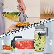 Glass Pitchers With Lid, Set Of 2, 64OZ Leak-Proof Airtight Mason Jars, Wide Mouth Water Jugs For Cold Brew Coffee, Iced Tea, Milk, Food Storage, Sun Tea Jar. - 黑+灰 - 查看 3