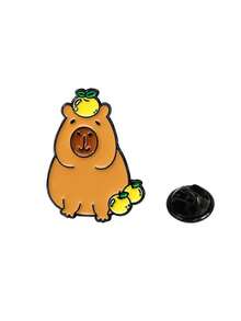 1PC Zinc Alloy Animal Brooch Cute Style Capybara Children Daily With Alphabet Badges - Multicolor - View 10
