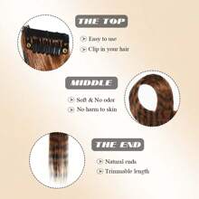 3pcs/Set Synthetic Hair Clip-In Extensions, Long Straight Colorful Zebra Feather Design, For Women, Halloween Costume, Daily Wear, Party