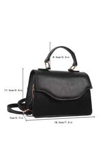 Túi vuông mini nắp gập nhẹ, tiện dụng cho nữ sinh trung học, sinh viên, người mới vào nghề và nhân viên văn phòng, hoàn hảo cho văn phòng, trường đại học, công việc, kinh doanh, đi làm, ngoài trời, T!Avel. - màu đen - Xem 2