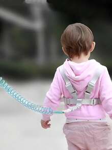 2-In-1 Child Anti-Lost Wristband With Traction Rope, Baby Anti-Lost Bracelet With Lockable Buckle, Harness Strap And Night Light, Prevent Children From Getting Lost - Baby Blue - View 1