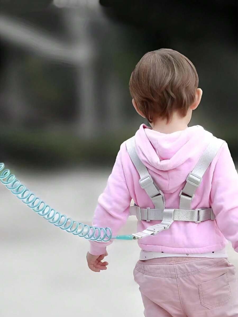 2-In-1 Child Anti-Lost Wristband With Traction Rope, Baby Anti-Lost Bracelet With Lockable Buckle, Harness Strap And Night Light, Prevent Children From Getting Lost - Baby Blue - View 1