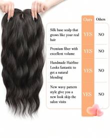 Megito Hair Toppers For Women 20inch Wavy Hair Toppers For Women Toppers Hair Pieces For Women With Thinning Hair Synthetic Wig Clip In Hair Topper Wiglets With Fringe Bang Add Hair Volume - 棕色 黑色 - 查看 6