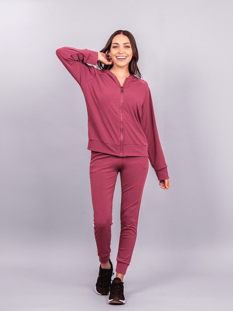 Women's Sports Set Pants And Hooded Sweatshirt TEAM Collection - Rosa - Visualizzare 1