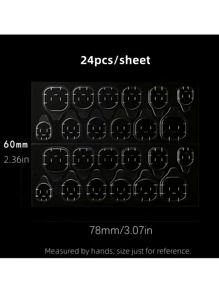 360片（15张）/600片（25张）/840片（35张）/1080片（45张）/1320片（55张）/1560片（65张）双面凝胶美甲贴纸，适用于按压式美甲贴，果冻双面美甲贴纸，粘性贴纸，美甲凝胶贴纸，美甲贴纸，DIY美甲贴纸