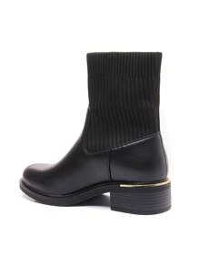Ankle Boots With Ribbed Elastic Upper – Modern Comfort And Minimalist Style - Black - View 5