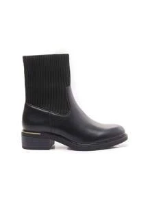 Ankle Boots With Ribbed Elastic Upper – Modern Comfort And Minimalist Style - Black - View 4