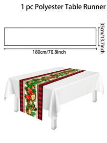 1 tấm khăn trải bàn bằng polyester họa tiết quả mọng Giáng sinh, khăn trải bàn trang trí tiệc Giáng sinh cho kỳ nghỉ đông tại nhà, tiệc - Nhiều màu - Xem 11