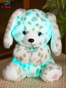 Molutian 2 estilos de peluche de cachorro sentado, juguete de peluche suave de husky con manchas que brilla en la oscuridad, luz nocturna con diseño de cachorro, decoración del hogar y sofá, adornos que iluminan el regalo de cumpleaños del cachorro - Multicolor - Ver 9
