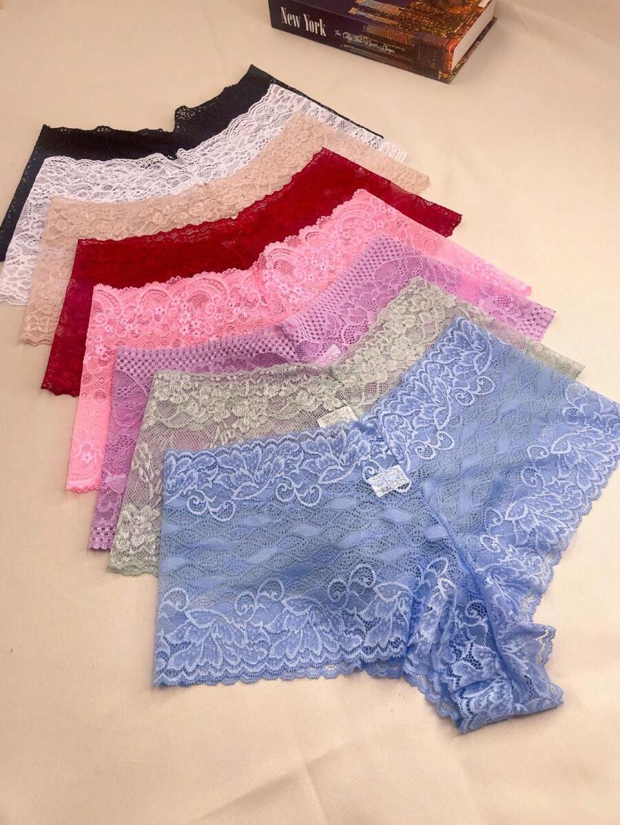 Kit 5 Calesson Panties Lace Shorts - Multicolor - Ver 1