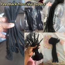 Extensiones De Rastas De 6 Pulgadas/8 Pulgadas/10 Pulgadas/12 Pulgadas, 10 Hebras De 0,6 Cm De Ancho, Extensiones De Rastas Loc, Rastas Sintéticas De Ganchillo, Moda Para El Cabello, Reggae, Hip-hop, Sintético, Estilo Afro Rizado, Extensiones De Cabello Trenzado Negro Natural Para Hombres/mujeres, Vida Diaria - Negro - Ver 7