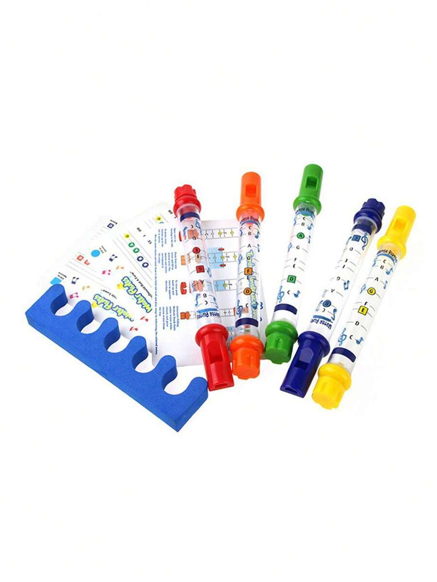 5pcs Multicolor Water Flutes, Kids Bath Toys For Water Play And Early Education Instruments