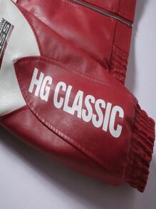 美式 PU 皮夹克外套，适合男友风格男士，宽松飞行员机车夹克，春秋嘻哈街头服饰