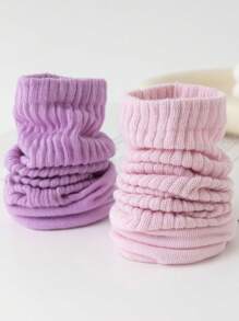 1/3/6 Pairs Women Vintage Thick Knit Crew Socks, White Loose Top Mid-Calf Socks, Women Long Socks Fits Size 35-43, Fall - Multicolor - View 6