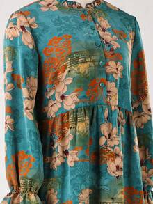 Vestido largo elegante de fiesta, playa y graduación con estampado, de manga larga, holgado y elegante para mujer, ideal para primavera e invierno