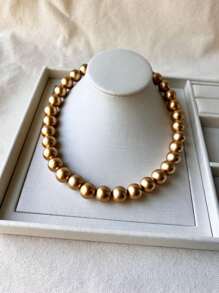 Vintage Gold Ball Necklace Ball 14 - 金色 - 查看 1