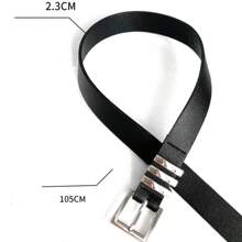 Simple Casual Belt Silver Buckle 2024 Popularity - màu đen - Xem 3