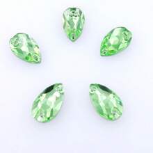 Slim Water Drop Shape Glass Multi Colors Shape Shiny Handmade Sewing Crystal Hand Sewn Rhinestone  Decoration Beads Flat Back With Holes Gems DIY Accessories Sew On Stones Strass For Decorating Clothes, Dress, Bags, Shoes, Brooches, Earrings, Handicrafts - Multicolor - View 24