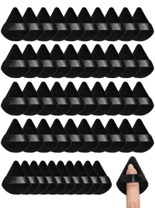 50 件/包化妆海绵，干湿两用化妆海绵，化妆工具，化妆涂抹海绵，多用途化妆海绵粉扑，适用于液体粉底、粉末和遮瑕膏，适合所有皮肤类型，美容护理产品 - 黑色 - 查看 2